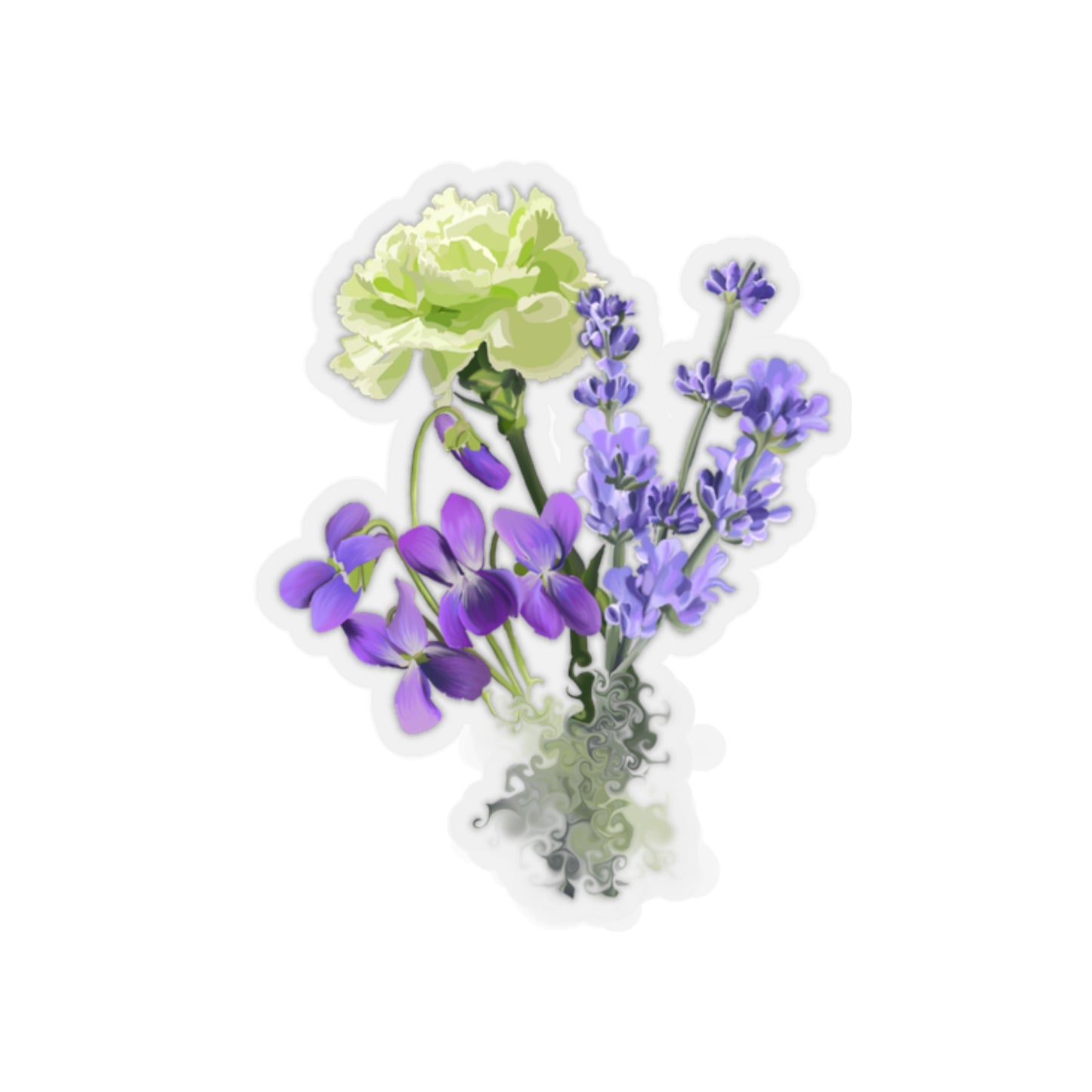 Queer coded flowers Kiss-Cut Stickers