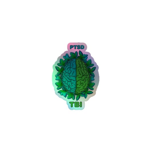 PTSD And TBI brain Holographic stickers